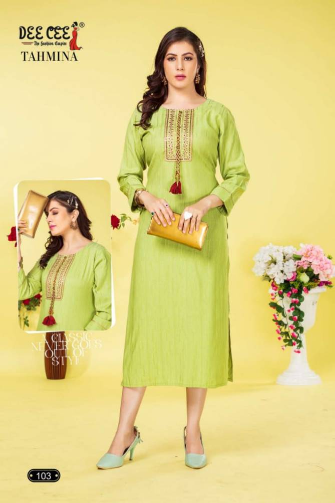 Tahmina By Dee Cee A Linen Embroidery Kurtis Wholesale Clothing Suppliers In India